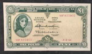 irelande billet de 1 pound type 1962 du 03/04/1963 pick