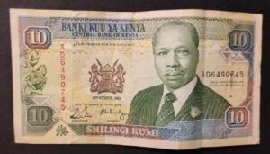 kenya billet de 10 shillings du 14/10/1989 2019 pick 24