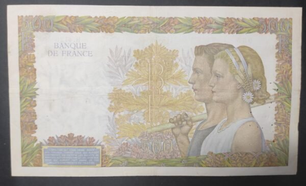 france billet de 500 francs la paix du 18/12/1941 h.4126 ref : f.32/25