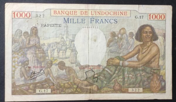 polynésie française 20 francs " papeete " jeune berger banque de l'indochine (copie)