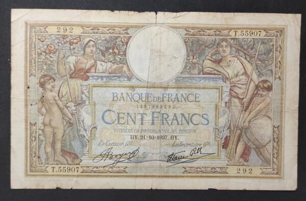 france billet de 100 francs luc olivier merson du 28/01/1937 h.53009 ref f.24/16 (copie)