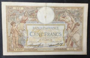 france billet de 100 francs luc olivier merson du 17/05/1934 t.44647 ref f.24/13