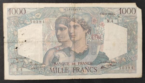 france billet de 1000 francs minerve du 07/03/1946 j.231 ref f.41/12 (copie)