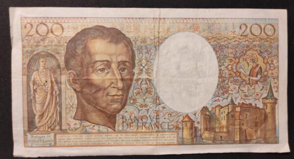france billet de 200 francs montesquieu de 1982 d.013 ref f.70/2 (copie)