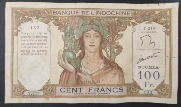 nouvelle calédonie billet de 100 francs ruines d'angkor " noumea " km.415.e