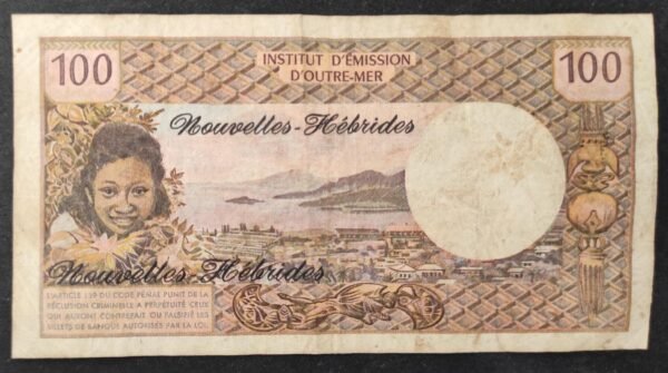 nouvelles hébrides billet de 100 francs 1er signature e.1 de 1972 (copie)