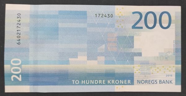 norvège billet de 200 kroner de 2016 pick 55 poisson
