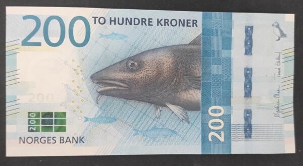norvège billet de 200 kroner de 2016 pick 55 poisson