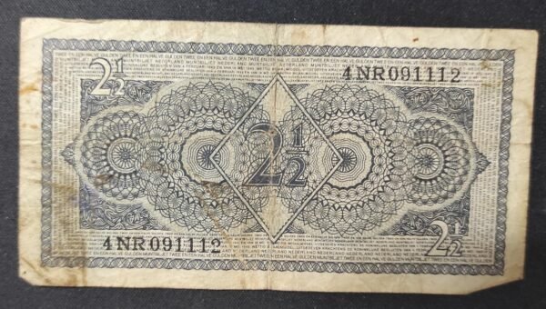 pays bas billet de 2 1/2 gulden type 1949 julianna pick 73