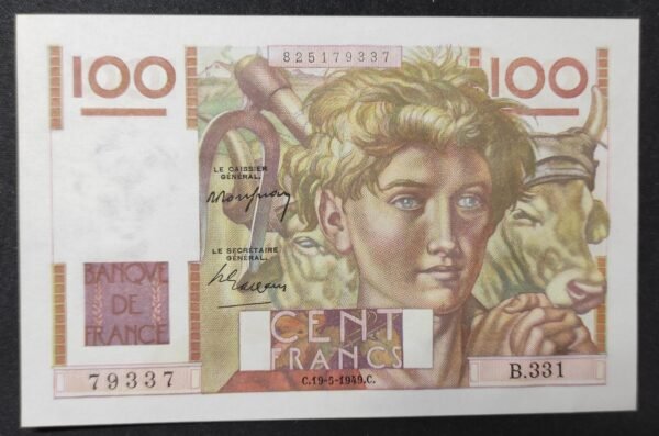 france billet de 100 francs jeune paysan du 19/5/1949 b.331 ref : f.28/24 (copie)