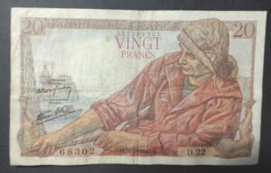 france billet de 20 francs pécheur du 21/05/1942 f.22 ref : f.13/02 (copie) france billet de 20 francs pécheur du 21/05/1942 f.22 ref : f.13/02 (copie)