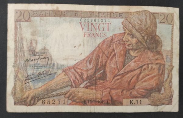 france billet de 20 francs pécheur 1er date 12/02/1942 a.14 ref : f.13/01 ! (copie)