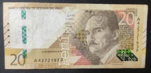 pérou billet de 20 soles du 21/03/2019 pick 197