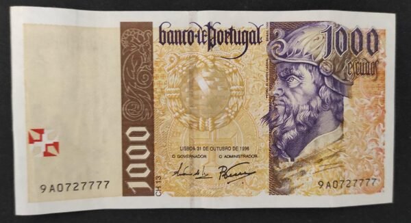 portugal billet de 1000 escudos du 31/10/1996, pick 188 ttb+