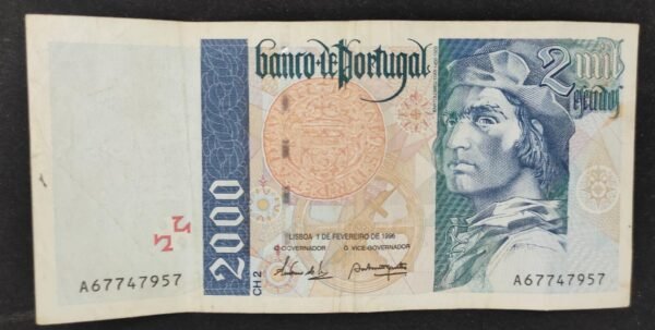 portugal billet de 2000 escudos du 01/02/1996 pick 189b ttb (copie)