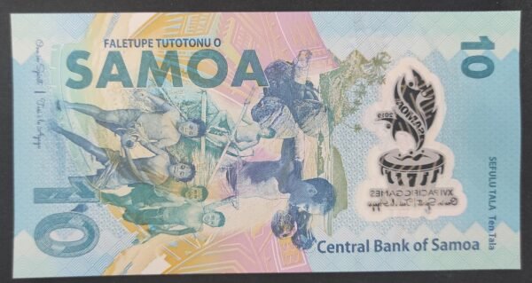 iles samoa commémoratif magnifique billet de 10 tala 2019 neuf unc