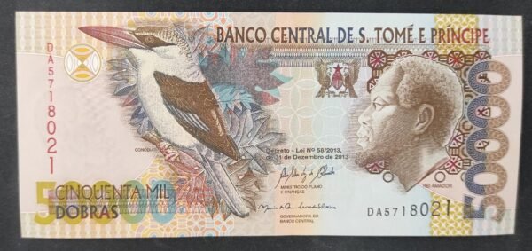 sao tomé et principe magnifique billet de 50 000 dobras de 2013 pick 68e neuf unc
