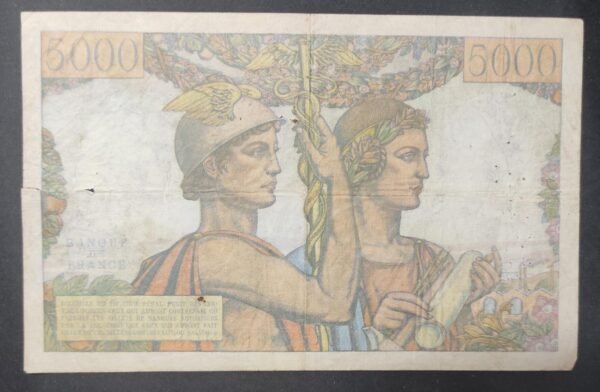 france billet de 5000 francs terre et mer du 18/12/1941 f.87 ref : f.48/06