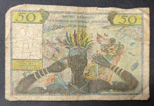 afrique occidentale et du togo billet de 50 francs nd 1956 pick 45