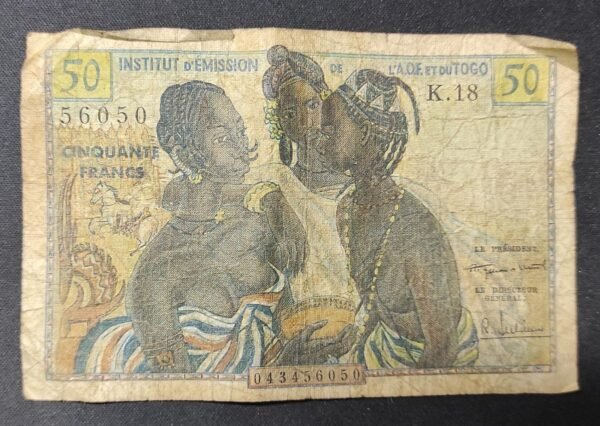 afrique occidentale et du togo billet de 50 francs nd 1956 pick 45