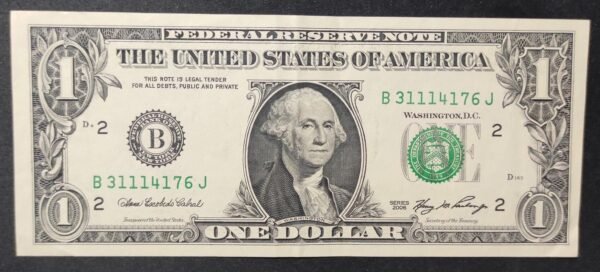 etats unis d'amérique usa billet de 1 dollar 2006 b (2) new york ( ny) (copie)