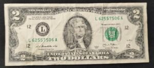 etats unis d'amérique usa billet 2 dollars 2013 l ( 12 ) san francisco etats unis d'amérique usa billet 2 dollars 2013 l ( 12 ) san francisco