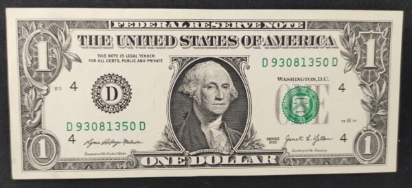 etats unis d'amérique usa billet de 1 dollar 2021 d (4) cleveland ohio (copie)