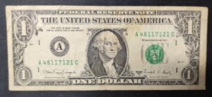 etats unis d'amérique usa billet de 1 dollar 1988 a (1) boston ma
