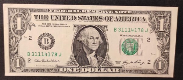 etats unis d'amérique usa billet de 1 dollar 2021 b (2) new york ( ny) neuf (copie)