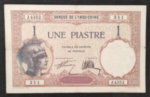 banque de l'indochine billet de 1 piastre " walhain " km 141b (copie)