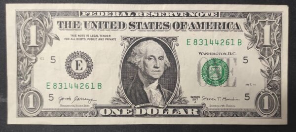 etats unis d'amérique usa billet de 1 dollars 2017 e (5) richmond virginie circulé