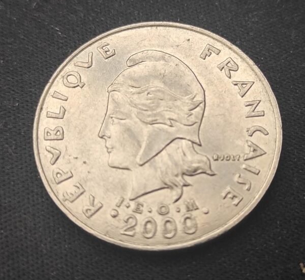 polynésie française 20 francs i e o m 2000 seulement 457 500 exemplaires !