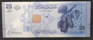 syrie billet de 25 nouveau pounds 2025 oiseaux et branche de murier neuf ( unc )