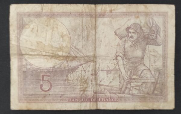 france billet de 5 francs violet du 26/12/1940 j.67810 ref f.04/18 dernière date