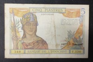 banque de l'indochine billet de 5 piastres type ii 1931 km.148c