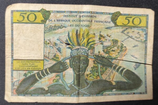 afrique occidentale et du togo billet de 50 francs nd 1956 pick 45