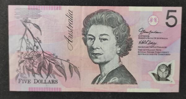 australie billet de 5 dollars 2002 pick 57a polymère