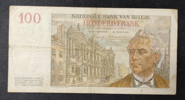 belgique billet de 100 francs du 03/01/1958 pick 129c