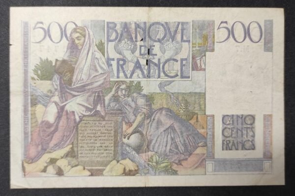 france billet de 500 francs chateaubriand du 19/07/1945 z.80 ref : f.34/01