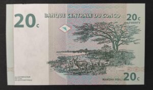 congo billet 20 centimes 1997 pick 83 antilopes d'afrique neuf ( unc ) !