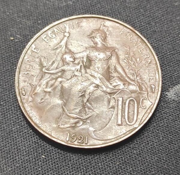 rare france pièce de 10 centimes dupuis 1921