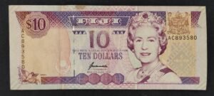 iles fidji pacifique sud, billet de 10 dollars 1996 pick 98