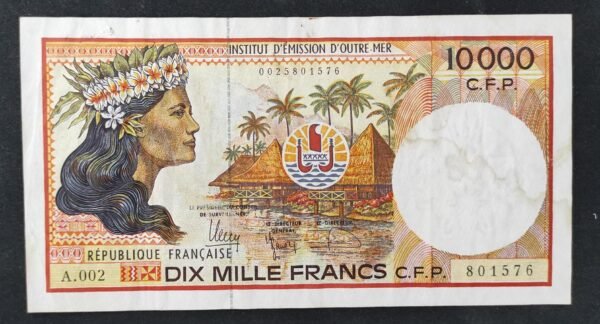 territoire français du pacifique billet de 10 000 francs ( ieom ) a.002 de 2009