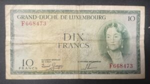 luxembourg billet de 10 francs 1954 pick 48