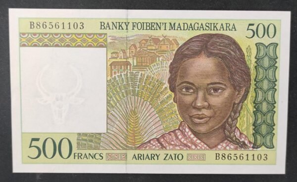 madagascar billet de 500 francs / 100 ariary type 1994 pick 75 neuf ( unc )