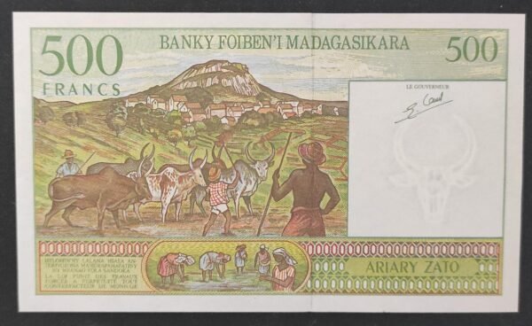 madagascar billet de 500 francs / 100 ariary type 1994 pick 75 neuf ( unc )