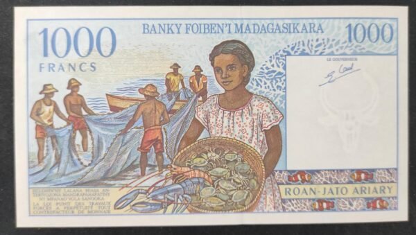 madagascar billet de 1000 francs / 100 ariary type 1994 pick 76