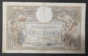 france billet de 100 francs luc olivier merson du 17/03/1938 n.58262 ref f.25/13