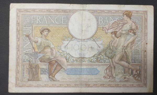 france billet de 100 francs luc olivier merson du 17/03/1938 n.58262 ref f.25/13