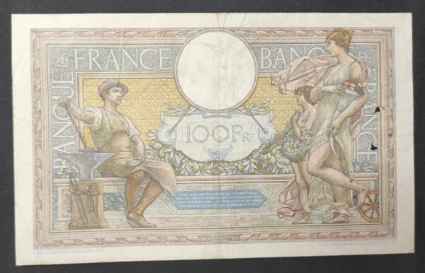 france billet de 100 francs luc olivier merson du 17/03/1938 n.58262 ref f.25/13 (copie)